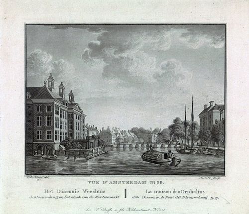 A. Lutz, Gezicht op het Diaconieweeshuis te Amsterdam, 1825
