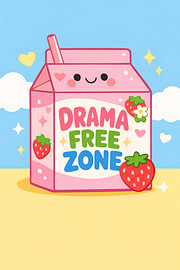 Erdbeermilch-Karton mit Drama Free Zone