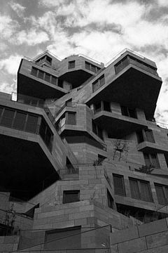 Een uitsteeksel in een structuur in zwart-wit | Amsterdam | Reisfotografie Nederland van Dohi Media