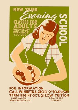Evening School - vintage poster by Andreas Magnusson