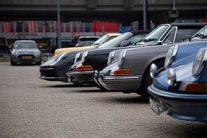 Schöne Porsches in einer Reihe