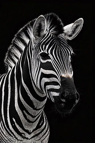 Zwart-wit zebra met opvallende details