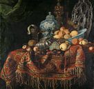 Stillleben mit Früchten und Geschirr auf einem Smyrna-Teppich, Francesco Fieravino (zugeschrieben) von Meesterlijcke Meesters Miniaturansicht