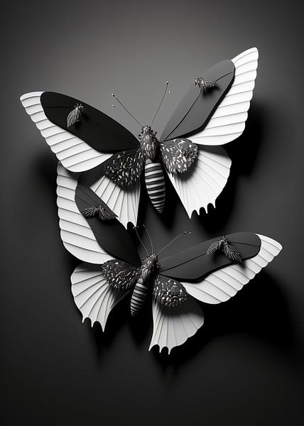 Black and white butterflies by haroulita