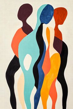 Abstracte figuren - kleurrijk en modern van Poster Art Shop