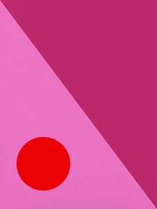 Abstract in knalkleuren roze en rood