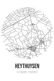 Heythuysen (Limburg) | Map | Black and white by Prints of Place