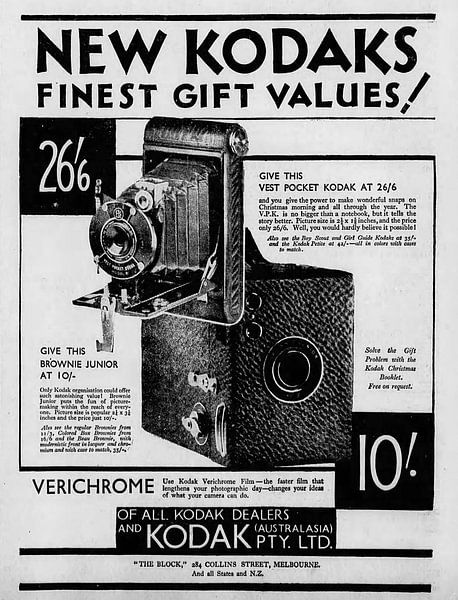 Fotokamera Anzeige aus Kodak 1931 von Atelier Liesjes