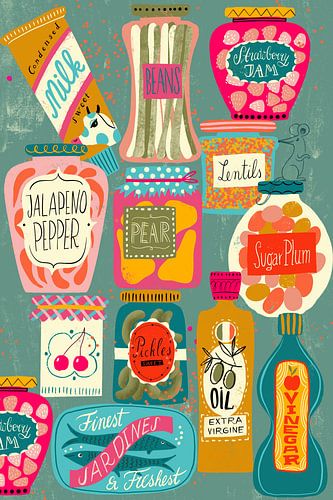 Kleurrijke voorraadkast turquoise