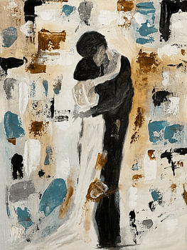 Abstract Embrace: Textured Romance