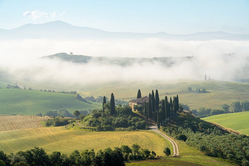 Villa Belvedere in der Toskana am Morgen von Arie Heukels Photography