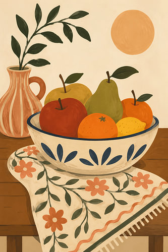 Stilleven met fruitschaal