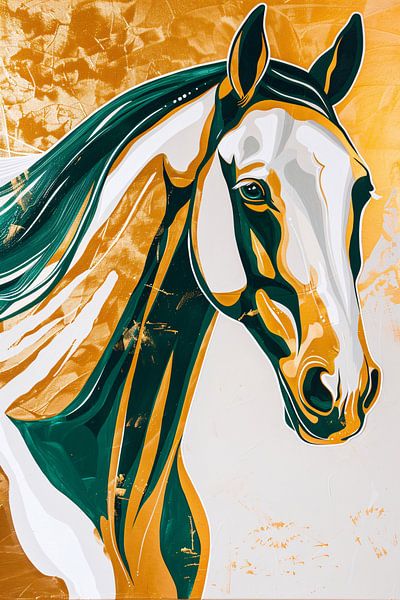 Abstract painting of a horse in colours by Art & Soul Creations