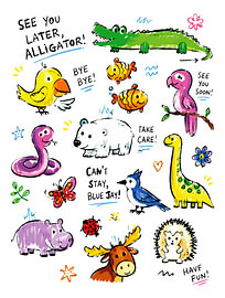 See You Later Alligator – Cute Animal Farewell Pun Art for Kids by Ramy Salah Hefny