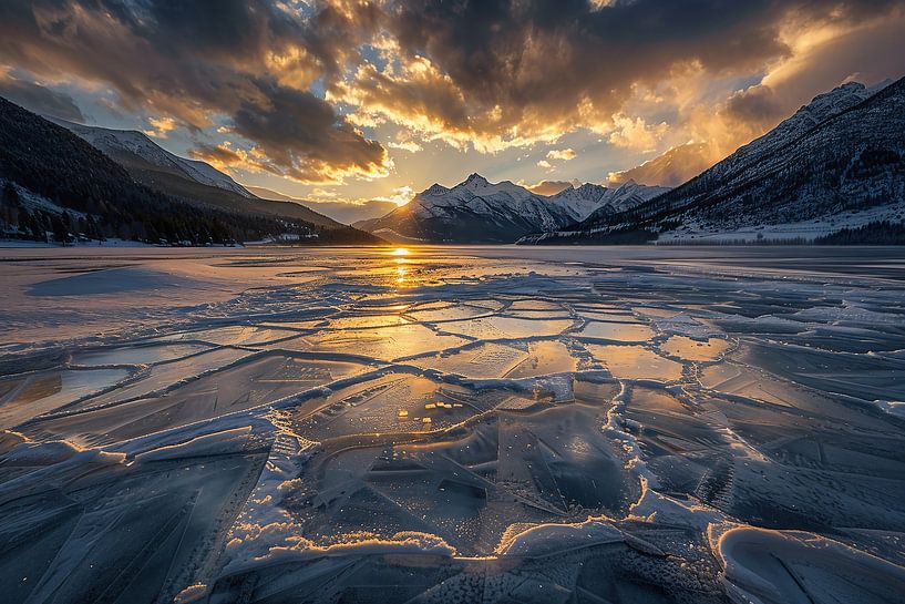 Fluisterend licht over het meer van fernlichtsicht