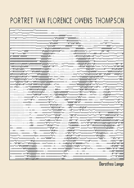 Porträt von Florence Owens Thompson (Ascii-Kunst) von DOA Project