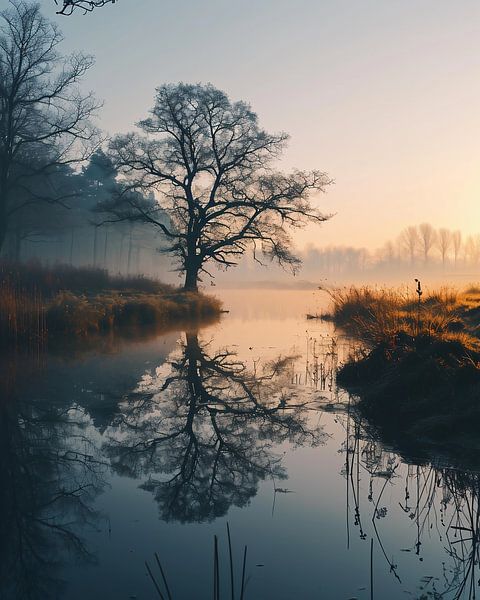 Ochtendmist van fernlichtsicht