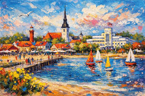 Pärnu in Estland, een impressionistisch schilderij.