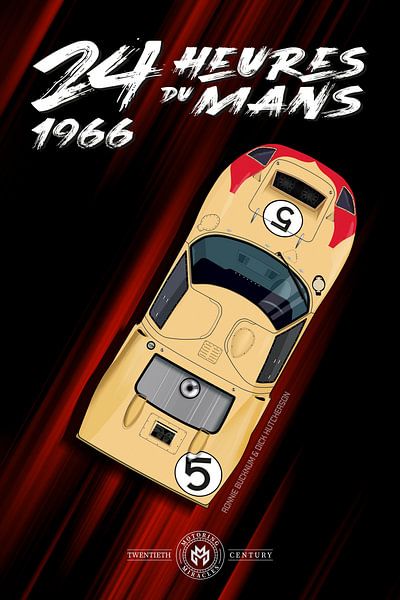24H du Mans 1966 Bucknum, Hutcherson, Ford GT40 par Theodor Decker
