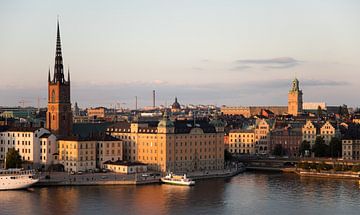 zonsondergang in de stad stockholm