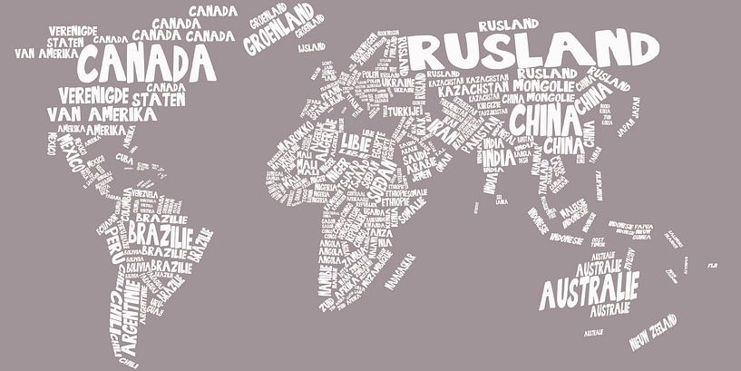 World map typography by Stef van Campen