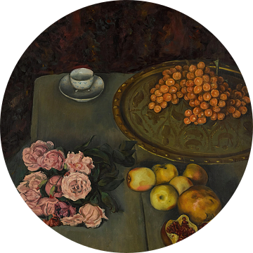 Emile Bernard - Stilleven met rozen en fruit (1896) van Peter Balan