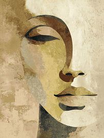 Face shrouded in silence - warm yellow by Color Square