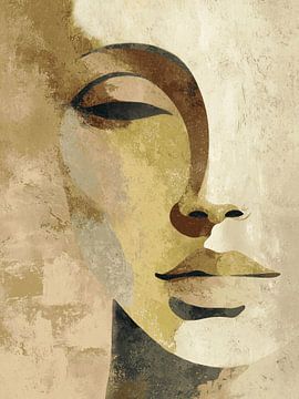 In Schweigen gehülltes Gesicht - warmes Gelb von Color Square