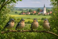 Oiseaux dans les fourrés