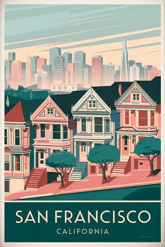 San Francisco, Californië Vintage Reisposter
