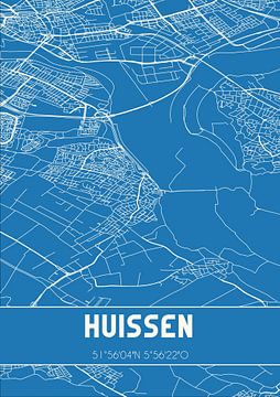 Blauwdruk | Landkaart | Huissen (Gelderland) van Rezona