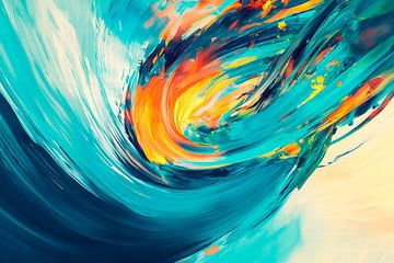 Colourful wave movement - Abstract by Poster Art Shop