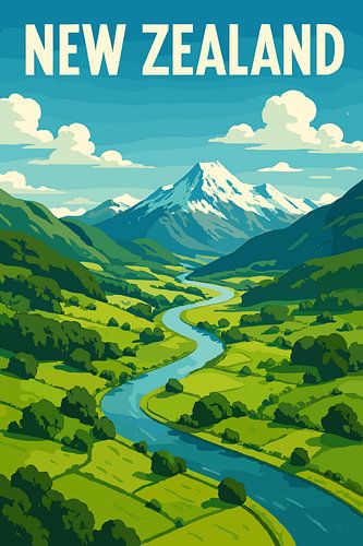 Neuseeland Bergsee Bäume