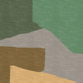 Green, grey, mustard, white. Minimalist abstract in retro style by Abstract Minimalist Art