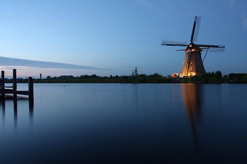 blue hour windmill