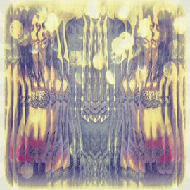 Twins Behind Glass 3D by Lovetassie Art