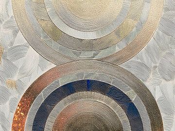 Abstracte vormen - Halve Cirkels op structuur achtergrond van Studio Pieternel