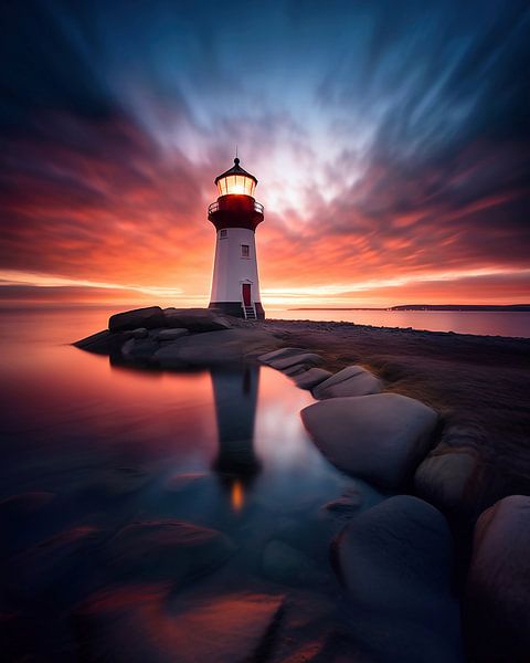 Sunset Lighthouse by fernlichtsicht