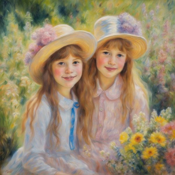 Portrait of twins by Kees van den Burg