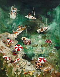 Lovers on the beach by Ekaterina Zagorska Art