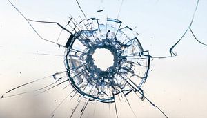 Nahaufnahme von zerbrochenem Glas
