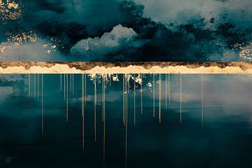 Dramatisch wolkenlandschap in het water van Poster Art Shop