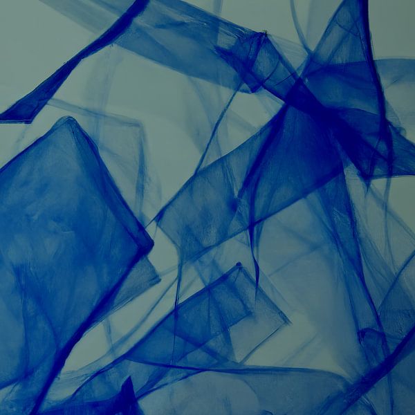 Modern shapes and lines abstract in green and blue by Studio Allee