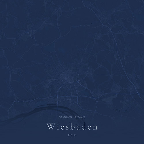 Historische Landkarte von Wiesbaden, Deutschland