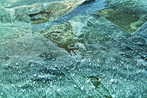 Winterse, bevroren ijslaag - Groene abstractie
