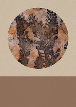 Zen wabi-sabi abstracte botanische kunst in Japandi stijl nr. 1 van Dina Dankers