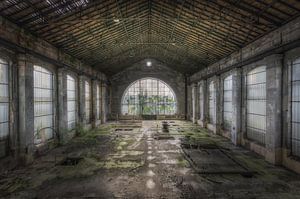 Hall d'un ancien complexe minier en France