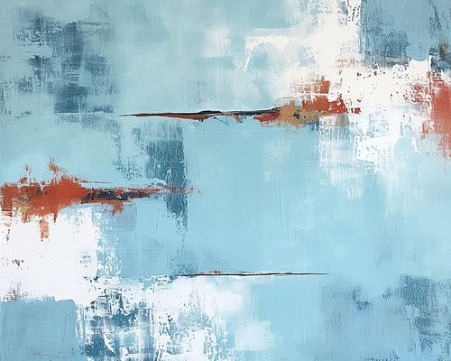 Abstrakt Blau Rot