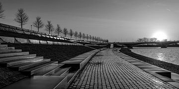 Sunrise Lentse Warande en noir et blanc sur Henk Kersten