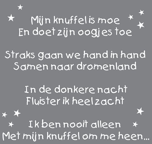 Knuffel is moe canvas, Kinderkamer canvas von Pim Michels